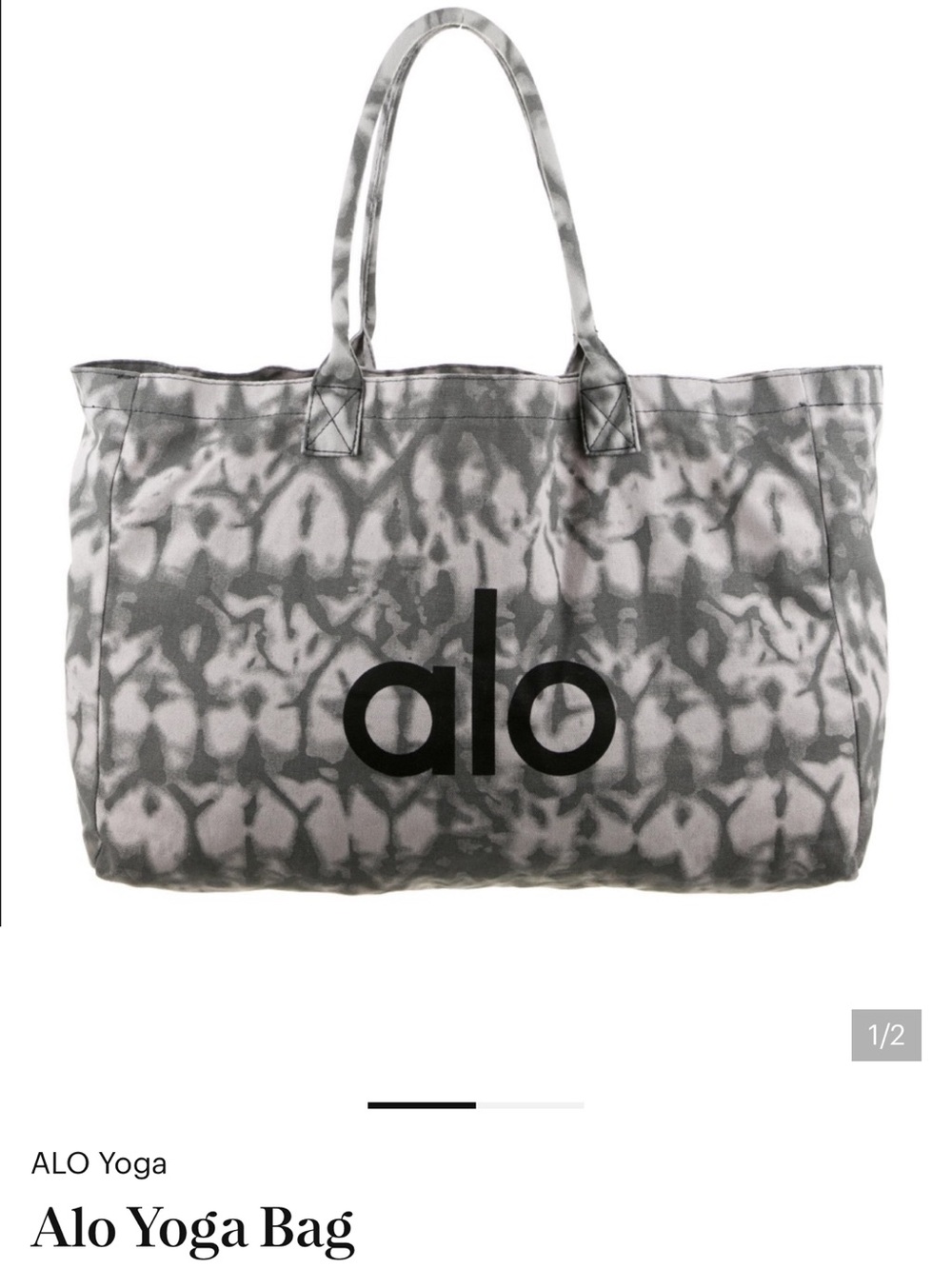 ALO Yoga Gray Tie-Dye Logo Tote